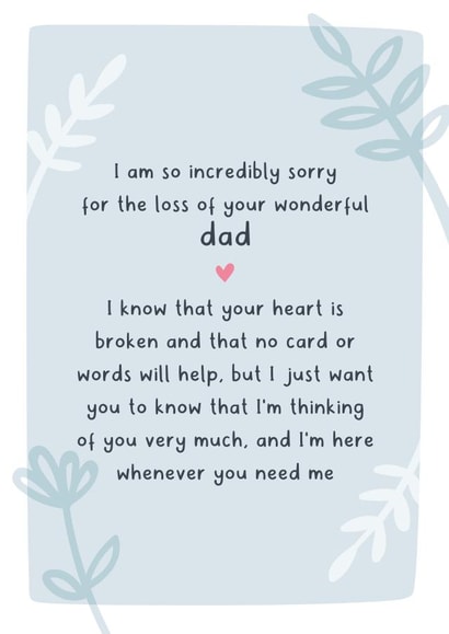 Sympathy Card Dad created by Fliss Muir