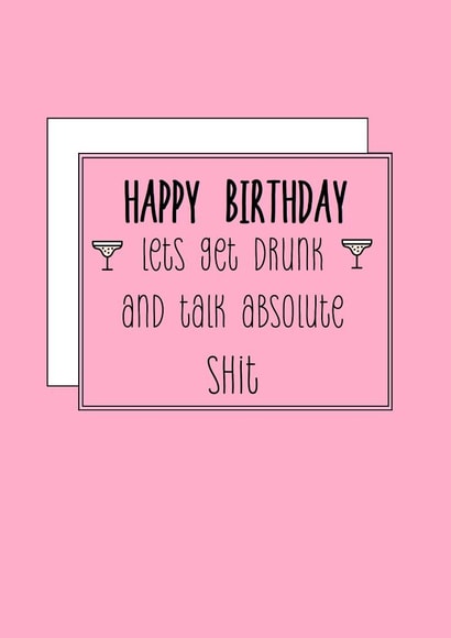 Get drunk with the bestie birthday card created by Bunny