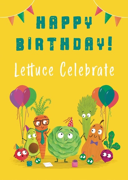 Happy Birthday Lettuce Celebrate Vegetable Birthday Card created by Hannah Jayne Lewin
