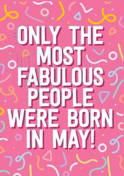 Born in May colourful funny birthday card created by Blush & Blossom 