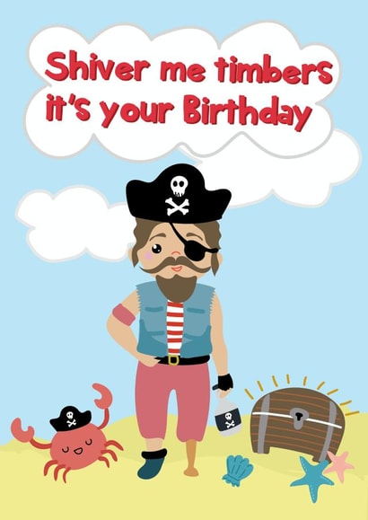Pirate Themed Birthday Card created by @Laura Lonsdale Designs