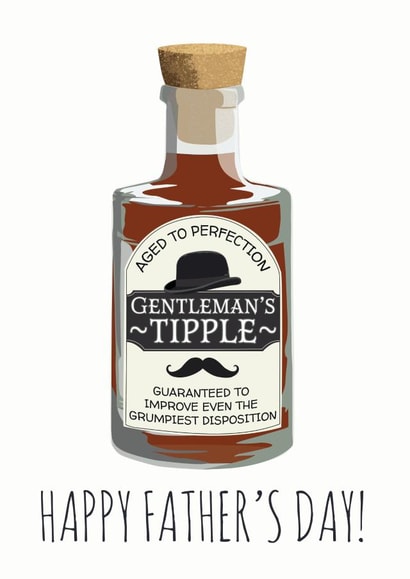 Funny Hand-Illustrated Gentleman's Tipple Father's Day Card created by whimsical AF