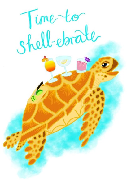 Celebrate turtle card created by Weird n Punderful