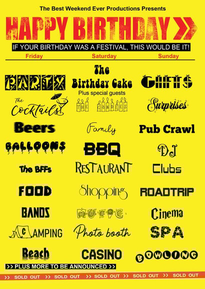Music Festival Birthday Card 1001 created by Dead Pixel Asylum