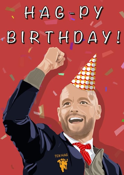 Ten Hag Manchester United Birthday Card created by Replay Prints