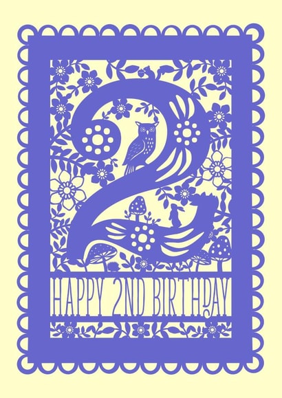 Woodland 2nd Birthday Card 1001 created by Pogofandango