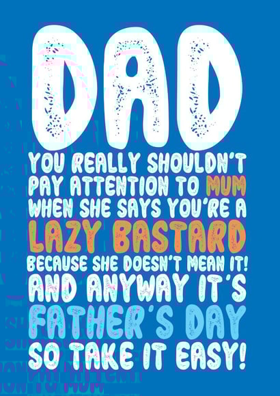 Funny Lazy Dad Father's Day created by On Fire Typography