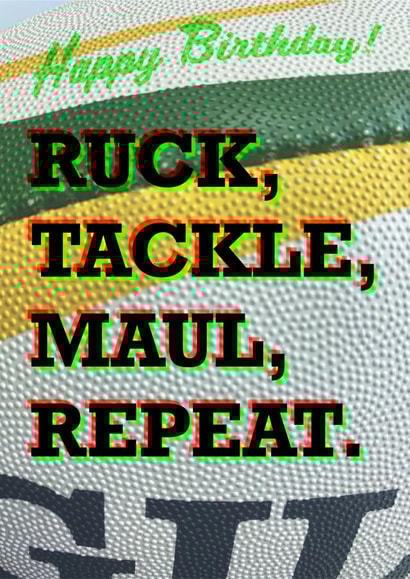 Birthday Rugby Ruck Tackle Maul Repeat Card created by IR Design