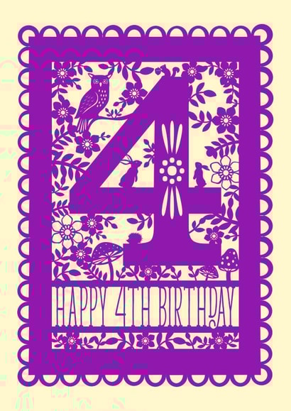 Woodland 4th Birthday Card created by Pogofandango