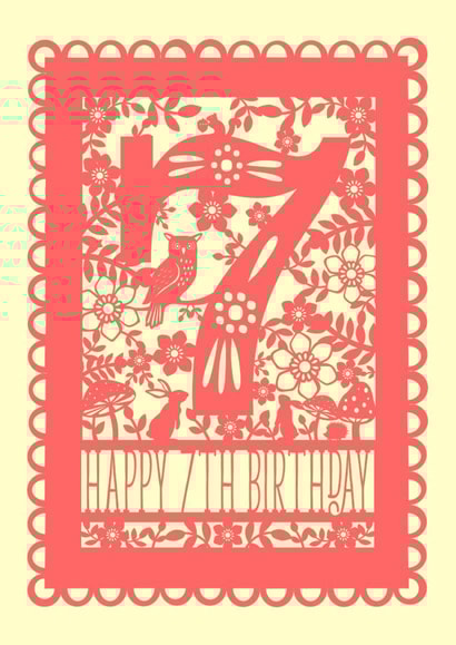 Woodland 7th Birthday Card created by Pogofandango