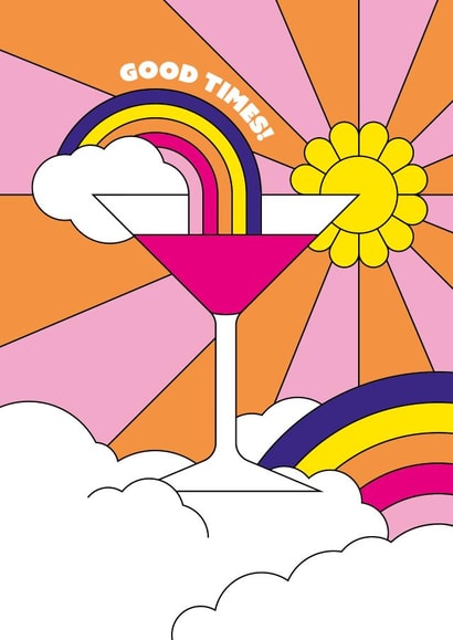 Good times! Rainbow cocktail card created by Alphablots