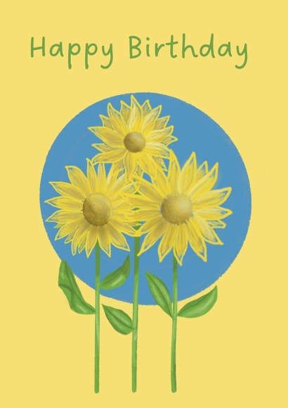 Yellow Sunflowers Happy Birthday created by Kylie Heard