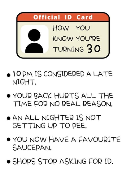 Funny 30th Birthday Card 1001 created by Hint of Sarcasm