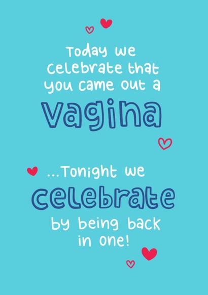 Celebratory sex card created by Blue Kiwi Design