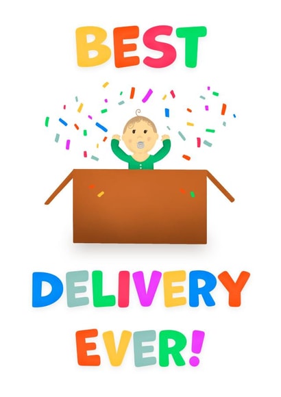 Best Delivery Ever! New Baby Card created by Kattra.art