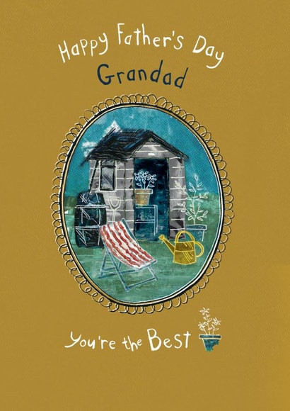 Best Grandad garden shed Father's Day Card created by Dawn Quigg Illustration