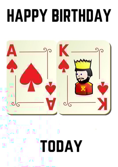 Playing Cards, Twenty First, Birthday Card. created by Jan Munro