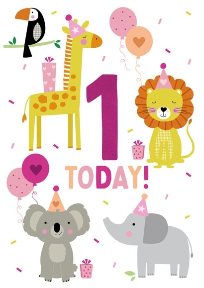 1st Birthday animal card 1001 created by Sarah Corcoran 