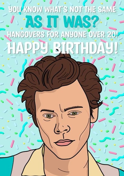 Harry styles As It Was Birthday friend sister 30 card created by The Girl Next Draw Cards