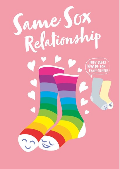 Same Sex Sox Gay Rainbow Relationship Card created by Licked By Robots