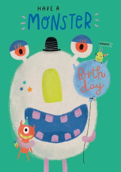 Monster Birthday card created by Stripey Paper