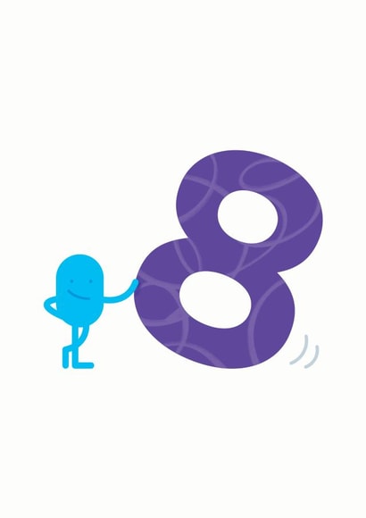 8th Birthday Card 1002 created by Hello Squid