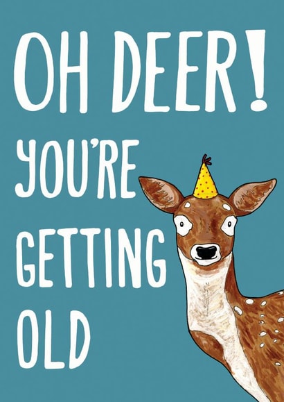 Oh deer card created by Martyn Scribbler Illustration