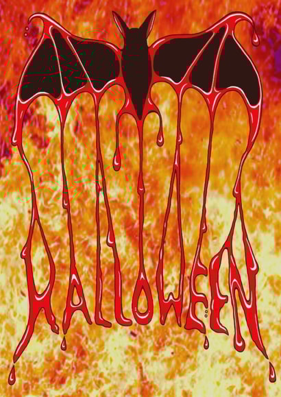 Halloween Bat On Fire. Birthday. Halloween Party. created by Wild Natured