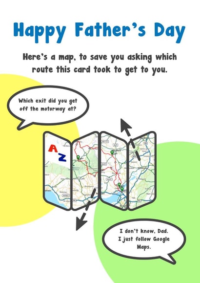 Google Maps Father's Day Card created by Card and Cake