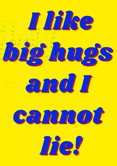Big hugs funny card created by The Fixby Fox