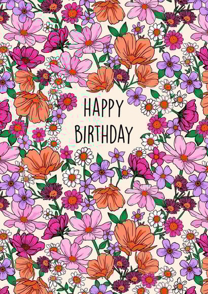 Pretty Birthday Card - Flowers - For Her created by Poppy & Mabel 