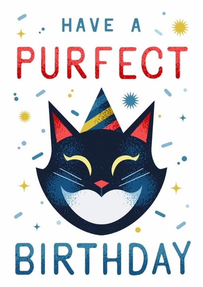 Cute Black Cat Birthday Card created by Breana Marie