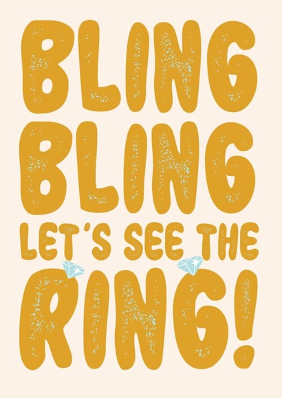 Bling Ring Engagement Card created by On Fire Typography
