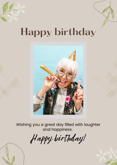 grandma best wishes Birthday Personalised Photo Card 45417 created by IcyCard
