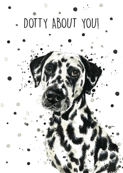 Dotty about you greeting card created by Splatterworks
