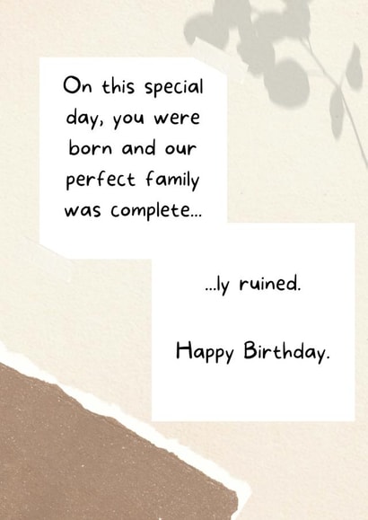Inappropriate Offensive Birthday Card 1002 created by Absolute Sass.