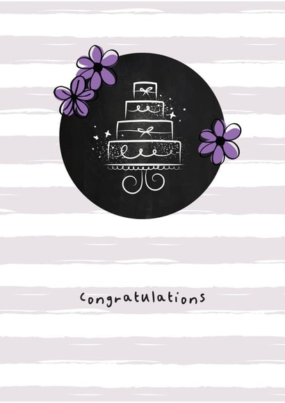 Wedding cake congratulation card created by Nutmeg Studio