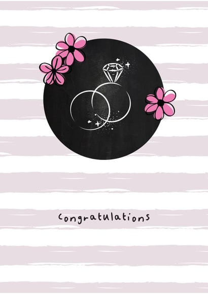 Wedding rings congratulations card created by Nutmeg Studio