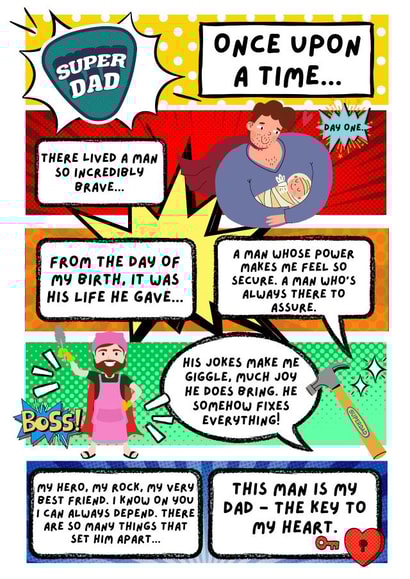 Superhero Comic Father's Day Card created by Your Once Upon A Time