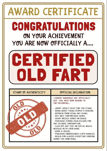 Old Fart Certificate Birthday Card created by AbiGoLucky