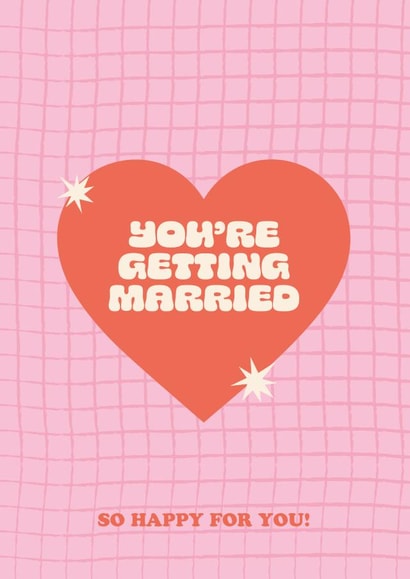 You're getting married - Cute graphic engagement card created by Proper Good