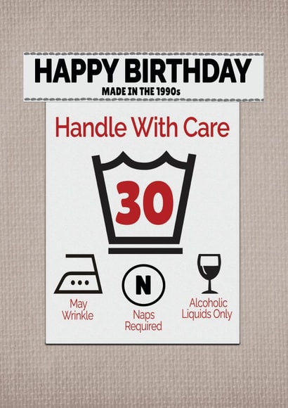 Cheeky Funny Happy 40th Birthday Card- Handle with Care Instructions label created by ShortRound888