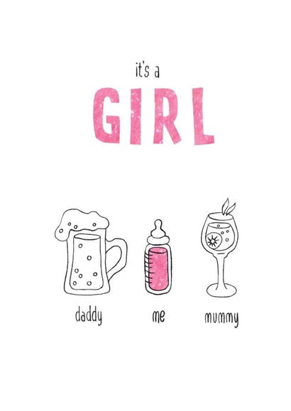 drinks new baby card created by NG