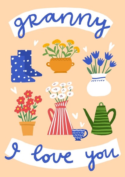 Grandmother birthday card created by Olla