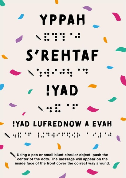 Braille Inclusive Accessible Father's Day Card created by Cards from Designers