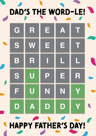 Dad's the Wordle Confetti Father's Day Card created by Cards from Designers