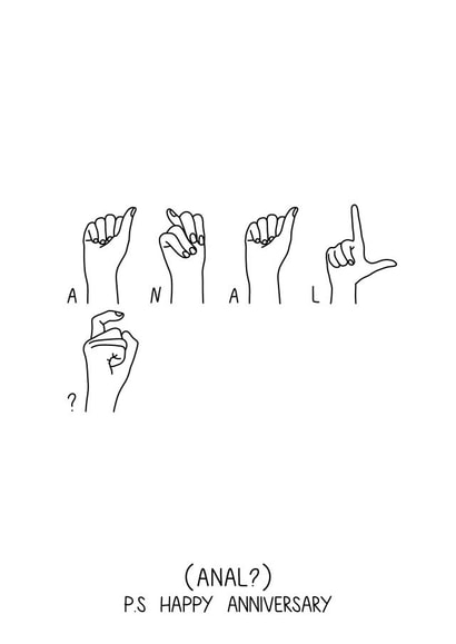 Funny rude anal wife anniversary card created by Naughty Nice