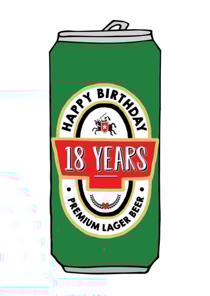 Beer 18th Birthday Card created by Of Life & Lemons Ltd.