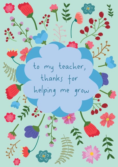 Thanks For Helping Me Grow - Thank You Teacher Card created by @Laura Lonsdale Designs