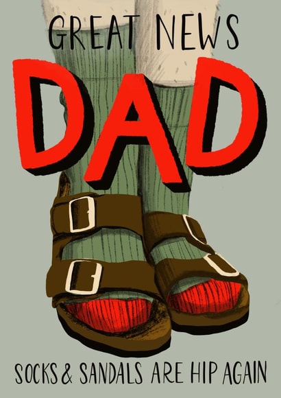 Socks and sandals Father's Day card created by Rebecca McConnachie